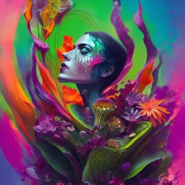 Digital Arts titled "Explosion Chromatiq…" by Gaboriau Gérald, Original Artwork, Digital Painting