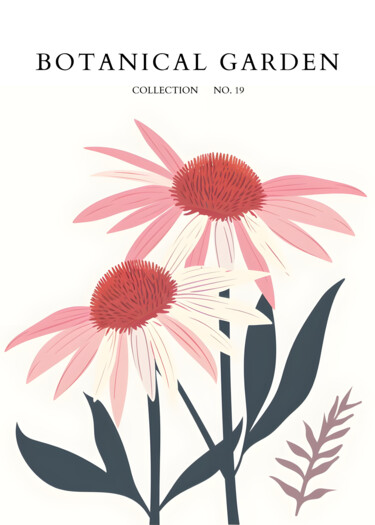 Digitale Kunst getiteld "Botanical Garden Co…" door Chun Yu Guan, Origineel Kunstwerk, AI gegenereerde afbeelding Gemonteerd…