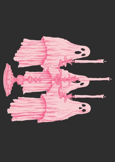 Digitale Kunst getiteld "Gothic Ghosts & Vic…" door Chun Yu Guan, Origineel Kunstwerk, AI gegenereerde afbeelding Gemonteerd…