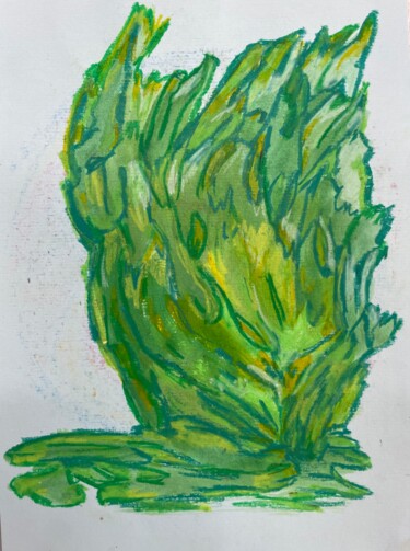 dweller ii – green abstract fire 제목이 "dweller ii – green…"인 미술작품 Lya Helia로, 원작, 아크릴