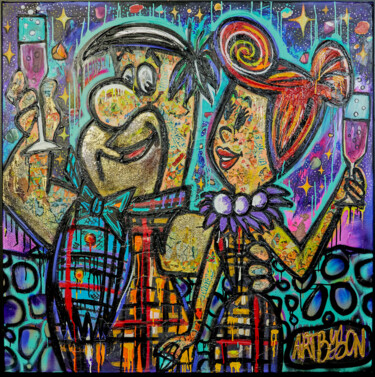 Pittura intitolato "Flintstones" da Art By Son, Opera d'arte originale, Acrilico