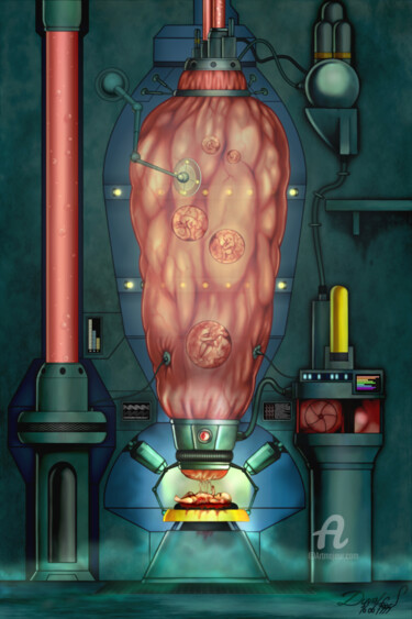 「Incubation - 1995」というタイトルの描画 M. Sébによって, オリジナルのアートワーク, コンテ