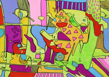 682. Nessun Rumore Nella Stanza Accanto. 2024. Veera Zukova Schilderij getiteld "682. Nessun Rumore…" door Veera Zukova, Origineel Kunstwerk, Acryl