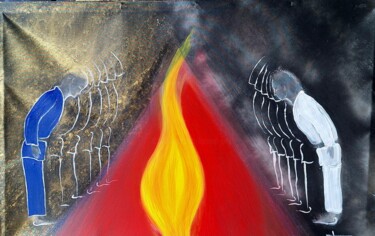 Painting titled "Judo JO 2024 L'âme…" by Bernard Jolly, Original Artwork, Acrylic