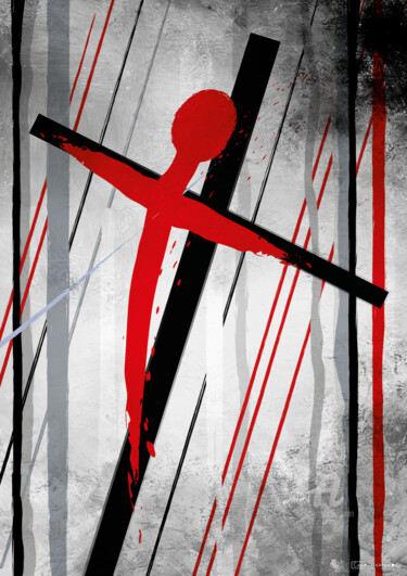 Digitale Kunst getiteld "crucifixion" door Cheese, Origineel Kunstwerk, 2D Digital Work