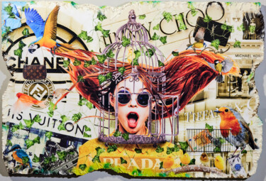 Pittura intitolato "Shopaholic" da Custom De Biest, Opera d'arte originale, Smalto