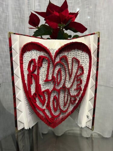 Sculpture titled "Cœur "I love You"" by Laura Vassallo, Original Artwork, Paper