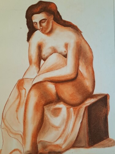 Disegno intitolato "Sanguine d'après Pi…" da Atelier Linea, Opera d'arte originale, Gesso