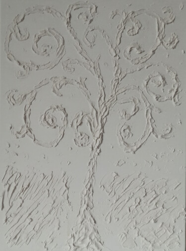 Pintura intitulada "Зима" por Natalia Sergeeva, Obras de arte originais, Gesso Montado em Armação em madeira