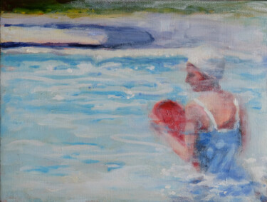 Pittura intitolato "Pool study" da Luke Morgan, Opera d'arte originale, Olio Montato su Telaio per barella in legno
