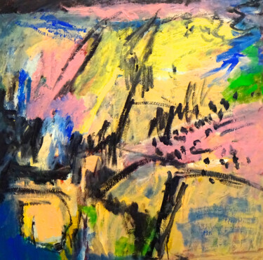 绘画 标题为“Composition 7219” 由Engelina Zandstra, 原创艺术品, 丙烯 安装在木质担架架上