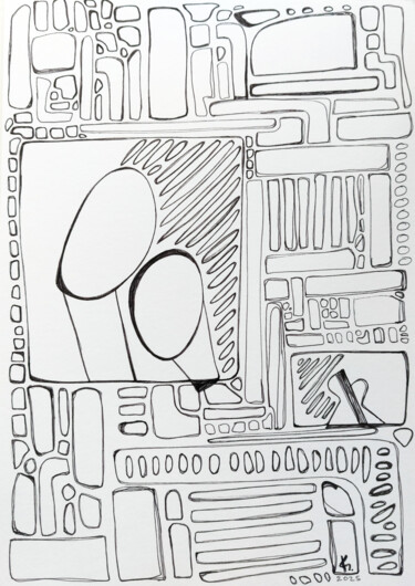 Eden IV. TVs Tekening getiteld "Eden IV. TVs" door Katerina Serebryanskaya, Origineel Kunstwerk, Inkt
