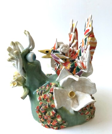 Sculpture titled "Phénix" by Julie Lorinet, Original Artwork, Clay
