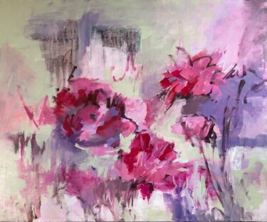"Whispering Petals" başlıklı Tablo Kari Feuer tarafından, Orijinal sanat, Akrilik Ahşap Sedye çerçevesi üzerine monte edilmiş