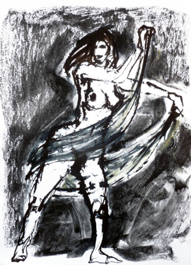 「Salome.」というタイトルの描画 Götz Wiedenrothによって, オリジナルのアートワーク, インク