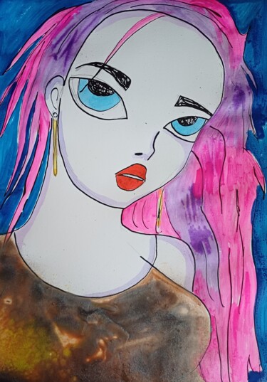 Drawing titled "Metal" by Ashton Knighting, Original Artwork, Ink