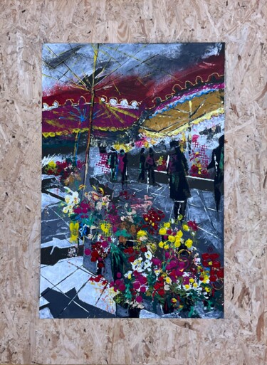 제목이 "Les Marchés - 1"인 미술작품 Dan로, 원작, 아크릴 목재 패널에 장착됨