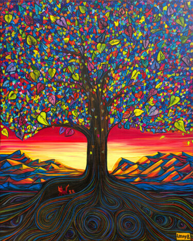 Arbol de vida 绘画 标题为“Arbol de vida” 由Lenny B., 原创艺术品, 丙烯 安装在木质担架架上