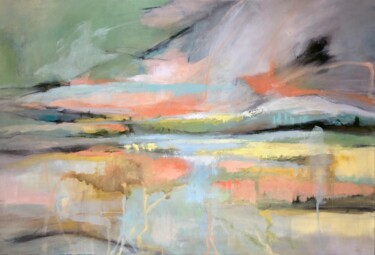 Картина под названием "River and Light" - Kari Feuer, Подлинное произведение искусства, Масло Установлен на Деревянная рама…