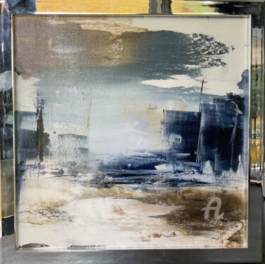Painting titled "LUMIÈRE DANS LA VIL…" by Christine Barth Mroz, Original Artwork, Acrylic Mounted on Wood Stretcher frame