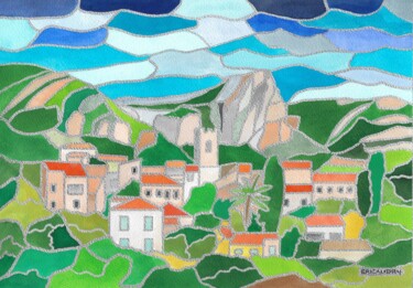 Рисунок под названием "vence" - Eric Audry, Подлинное произведение искусства, Чернила