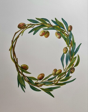 "Olive wreath" başlıklı Tablo Olga Poruchikova tarafından, Orijinal sanat, Suluboya