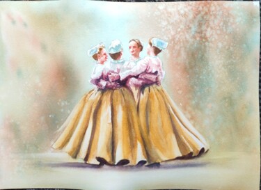 绘画 标题为“Danseuses cercle ce…” 由Marc Broudic, 原创艺术品, 水彩
