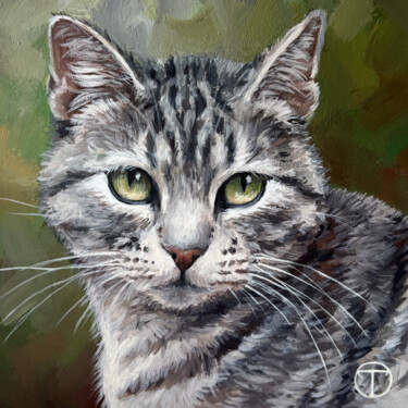 「Cat 57」というタイトルの絵画 Olia Tomkovaによって, オリジナルのアートワーク, アクリル
