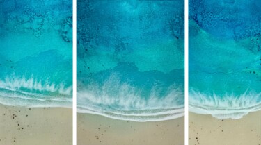 Soothing Love in Every Wave Peinture intitulée "Soothing Love in Ev…" par Ana Hefco, Œuvre d'art originale, Acrylique Monté sur Panneau de bois