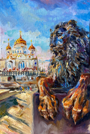 Ζωγραφική με τίτλο "Cathedral of Christ…" από Elena Reutova, Αυθεντικά έργα τέχνης, Λάδι