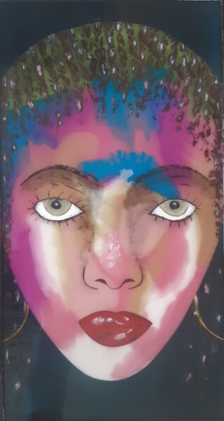 Pittura intitolato "DURA" da Dominique Bardoul, Opera d'arte originale, Inchiostro Montato su Metallo