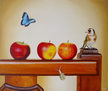 Pommes et compagnie Картина под названием "Pommes et compagnie" - Jean-Pierre Walter, Подлинное произведение искусства, Масло Установлен на Дере…