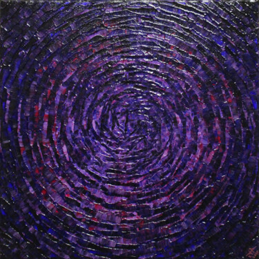 Éclat concentrique violet bleu. 绘画 标题为“Éclat concentrique…” 由Jonathan Pradillon, 原创艺术品, 丙烯 安装在木质担架架上