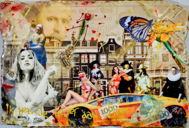 Schilderij getiteld "Amsterdamned" door Custom De Biest, Origineel Kunstwerk, Lak