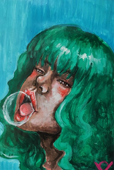 Painting titled "Bubble" by Alessandra Ristaino, Original Artwork, Tempera