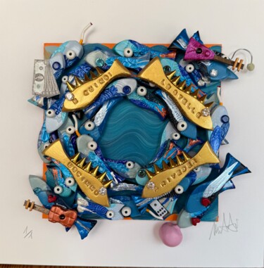 "little fish #10" başlıklı Tablo Michael Fantozzi tarafından, Orijinal sanat, Akrilik