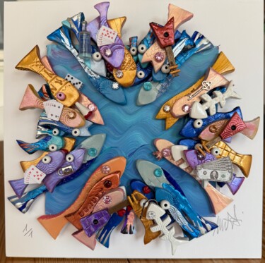 "little fish #11" başlıklı Tablo Michael Fantozzi tarafından, Orijinal sanat, Akrilik