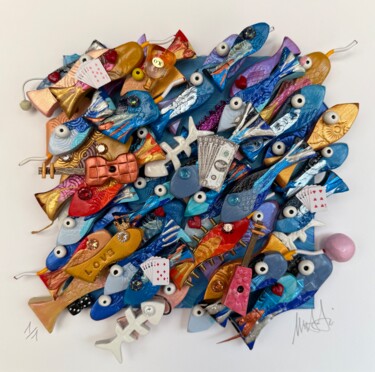 Peinture intitulée "little fish #12" par Michael Fantozzi, Œuvre d'art originale, Acrylique