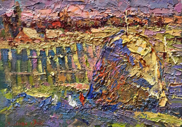 Pittura intitolato "Autumn rays" da Oksana Ivanyuk, Opera d'arte originale, Olio Montato su Telaio per barella in legno