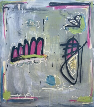 Painting titled "On the Streets" by Kroko, Original Artwork, Acrylic Mounted on Wood Panel