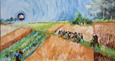 绘画 标题为“Sur la route” 由Slobodan Spasojevic (Spaki), 原创艺术品, 油 安装在纸板上