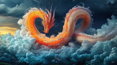 Digital Arts titled "Les Songes du Dragon" by Aurélia Turgis, Original Artwork, AI generated image