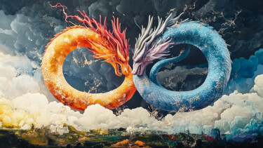 数字艺术 标题为“Infinite Dragons” 由Aurélia Turgis, 原创艺术品, AI生成的图像