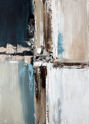 Painting titled "Structural Silence" by Tatiana Malinovscaia, Original Artwork, Acrylic Mounted on Wood Stretcher frame