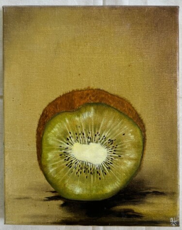 "Kiwi" başlıklı Tablo Birgit Karg tarafından, Orijinal sanat, Petrol Ahşap Sedye çerçevesi üzerine monte edilmiş