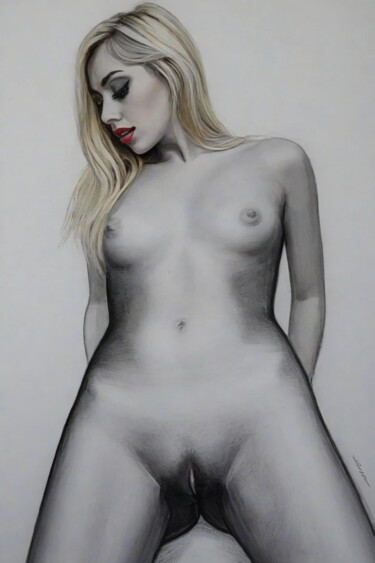 Arts numériques intitulée "nu blond" par Modane, Œuvre d'art originale, Impression numérique