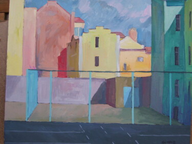 Schilderij getiteld "Двор в старом городе" door Igor Belyak, Origineel Kunstwerk, Acryl