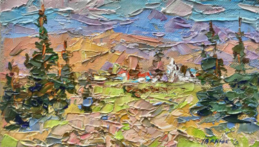 Schilderij getiteld "Memories of the Car…" door Oleksiy Ivanyuk, Origineel Kunstwerk, Olie Gemonteerd op Frame voor houten b…
