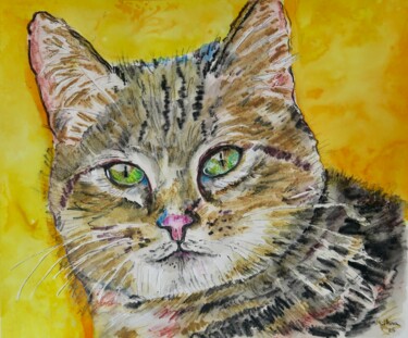 绘画 标题为“Gato gordote” 由Silvia Sierra Sanchez, 原创艺术品, 墨