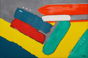 Peinture intitulée "Kiss on the beach" par Anastasia Gangal, Œuvre d'art originale, Acrylique